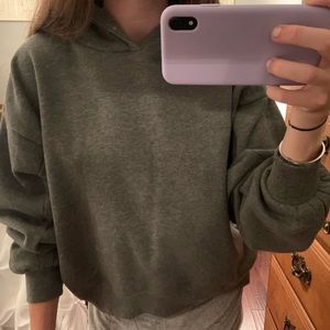 Dark Greay Slightly Cropped Hoodie